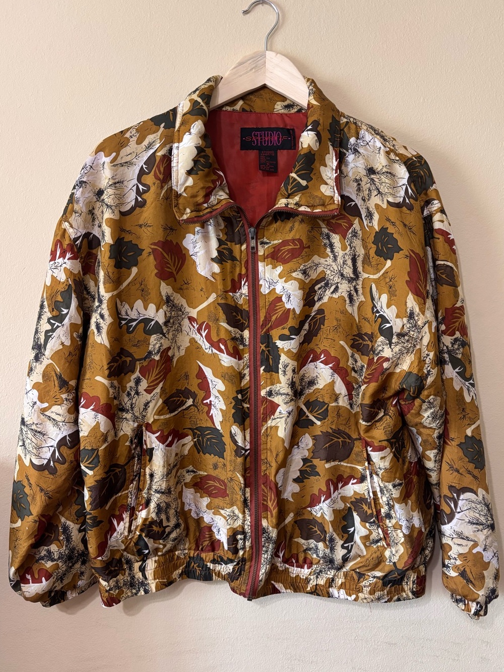 Vintage 1980s Studio Sportif 100% Silk Bomber Jacket